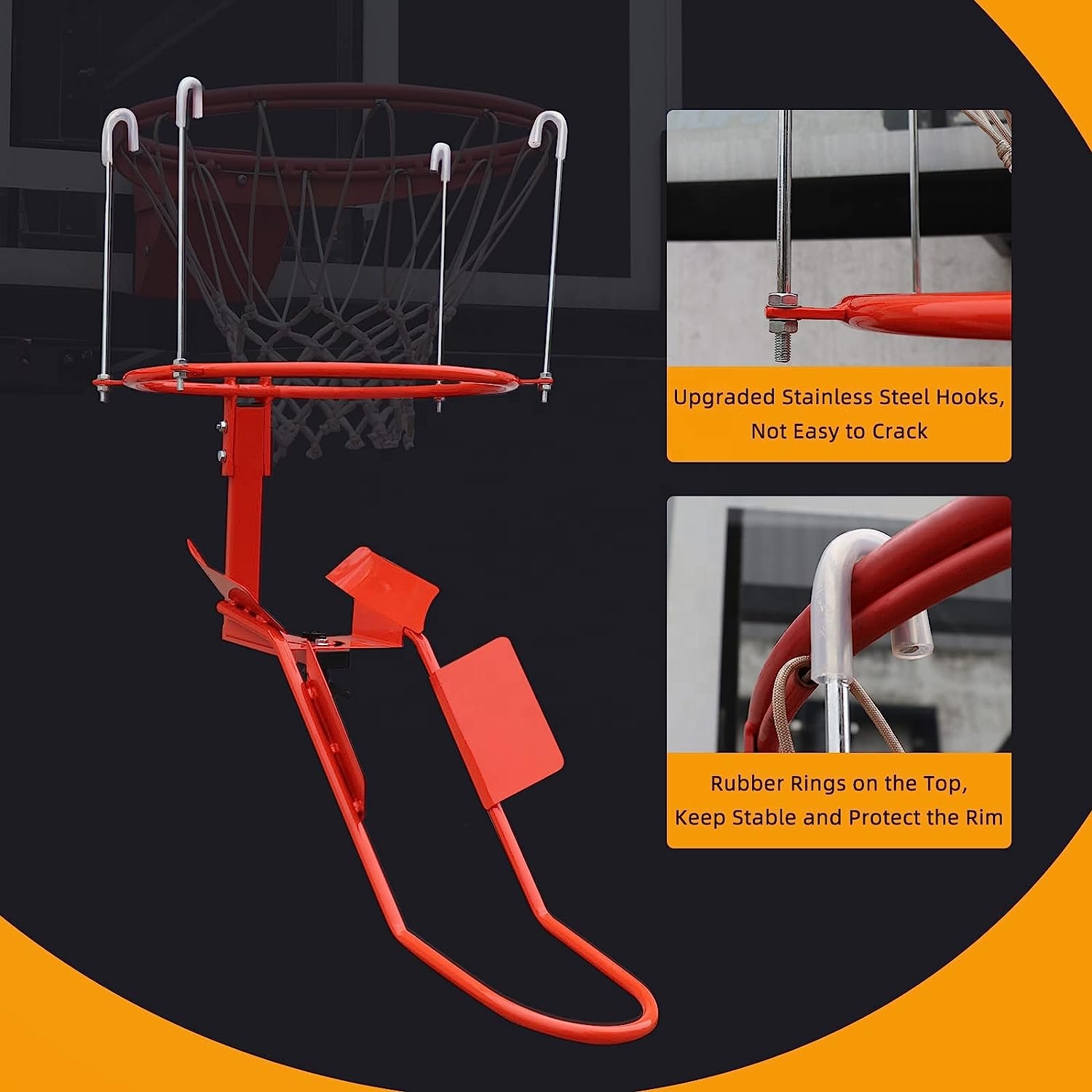 Heavy Equipment In - Robuste Basketball-Rücklaufbefestigung aus Stahl, Hoop Shot-Trainingsausrüstung