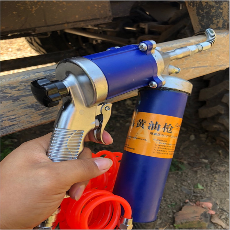Grease For Heavy Equipment - Hochleistungs-Luftfettpresse 600ml, Druck 6000-8000 PSI, Transparent/Stahlbehälter,
