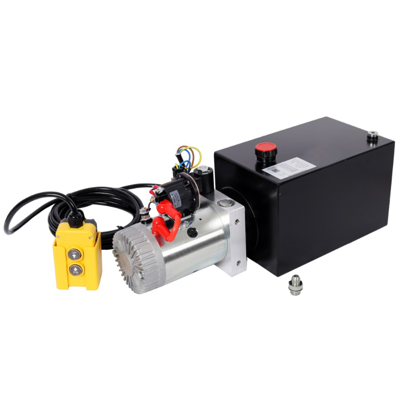 Heavy Equipment Working - Hochleistungs-12V-DC-Hydraulikaggregat, 8-Quart-Stahltank, Hydraulikpumpe für Kippanhänger, Hebebühnen,