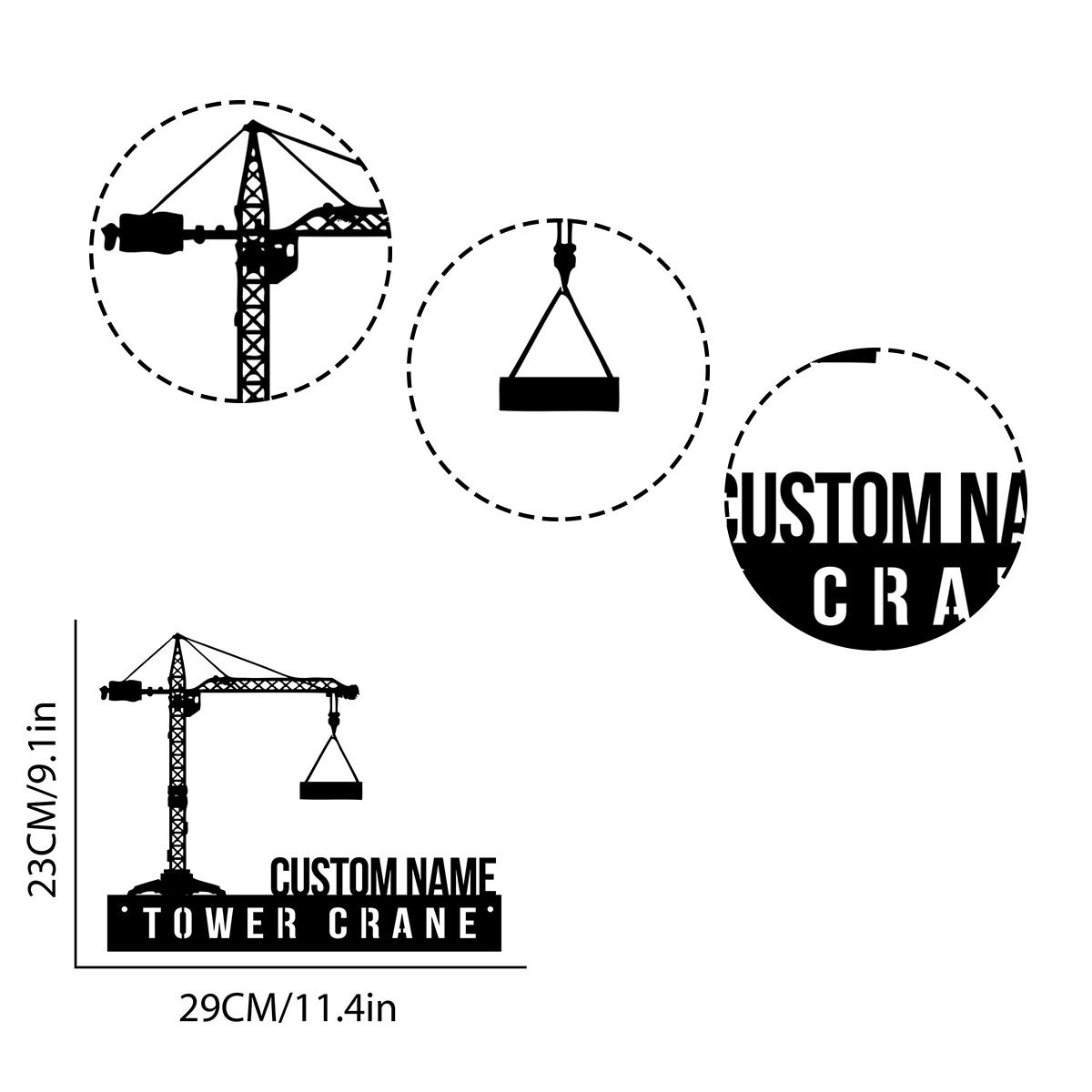 Benutzerdefinierte Turm Kranic – Heavy Equipment Sign Bewertung und Preis
