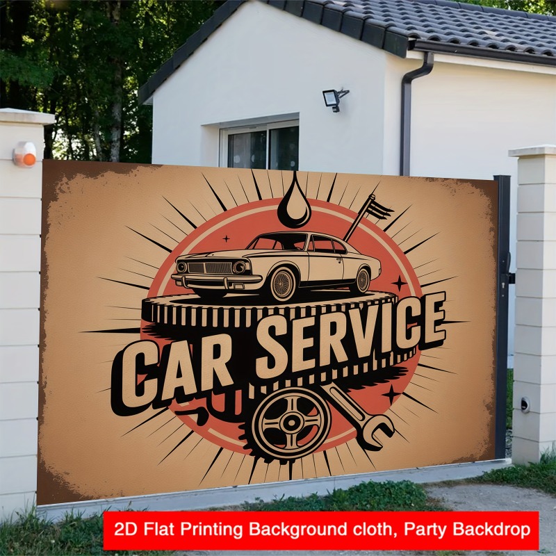 Großes Retro-Autoservice-Banne – Heavy Equipment Sign Bewertung und Preis