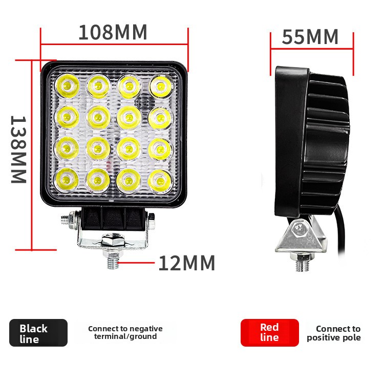 48W 16LED 4 Zoll 12V 24V LED-A – Heavy Equipment Working Bewertung und Preis