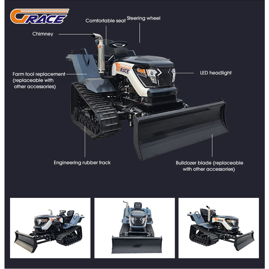 Mini-Raupentraktor mit Bulldoz – Mini Bulldozer Attachments Bewertung und Preis