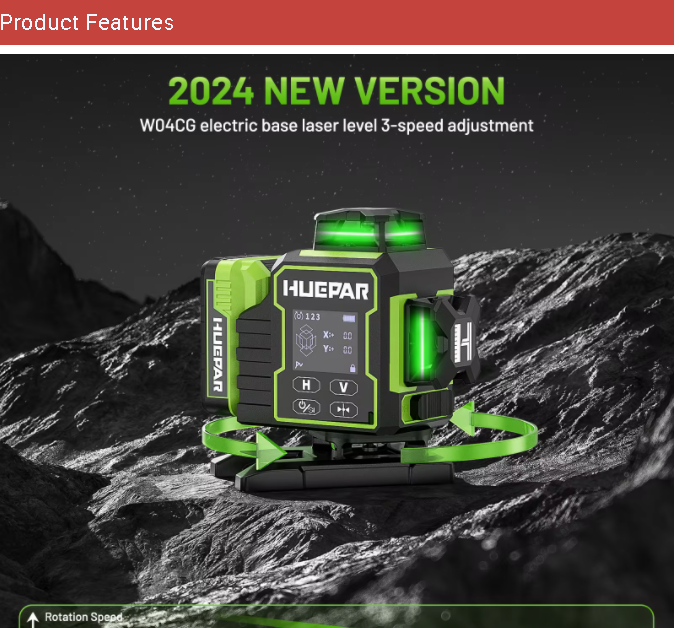 2026 Huepar W04CG Grüner Laser – Laser Level Rotary Bewertung und Preis